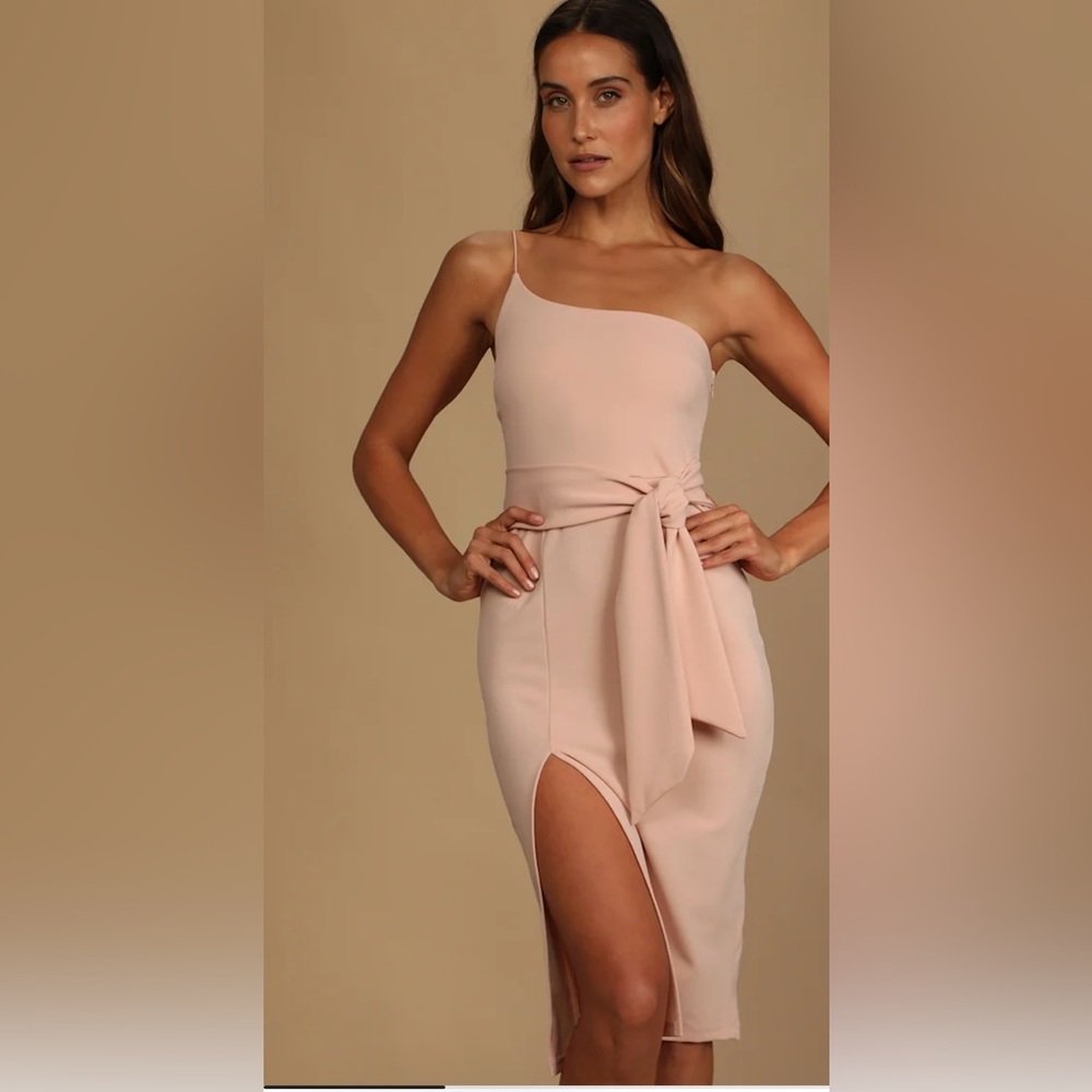 Lulu's Blush One-Shoulder Mini Dress